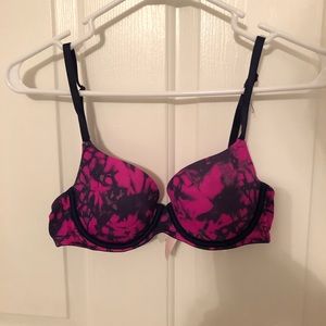 PINK Pink and Purple Lightly Lined Tie-Dye Bra